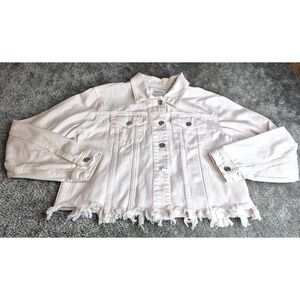 Vigoss Distressed Pink Jean Jacket Size Medium